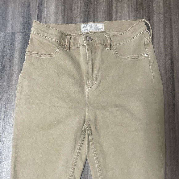 Free People Tan Denim Skinny Jeans Size W 28 R - Picture 3 of 8